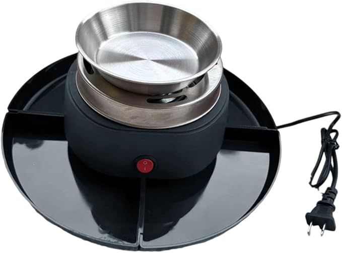 Electric Flameless Roaster with 4 Detachable Trays Marshmallow Roaster Kit for Indoor Holiday Wedding Parties- Black