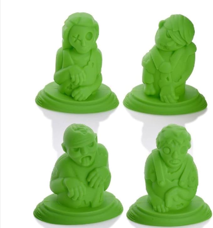 Zombie Popsicle Mold Set 4 Pieces Homemade Silicone Popsicle Maker Kid Easy Release Ice Cream Molds Reusable DIY Pop Molds- BPA Free (Zombie)