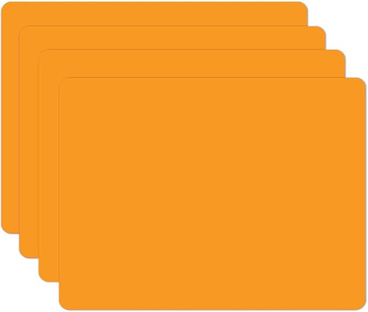 Silicone Placemats, Food-Grade Non-Slip Waterproof, Dining, Stain Resistant, Countertop Protector, Kitchen Counter Mat, Heat Resistant, Baking mat Dishwasher Safe (15.7x11.8Inch-4pack, Orange)