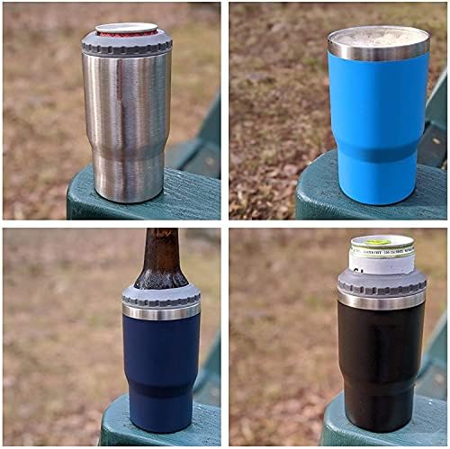 14oz Can Insulator, Two-Way Lids Double Wall Stainless Steel Insulated Can Cooler, Beer Bottle holder (Red)