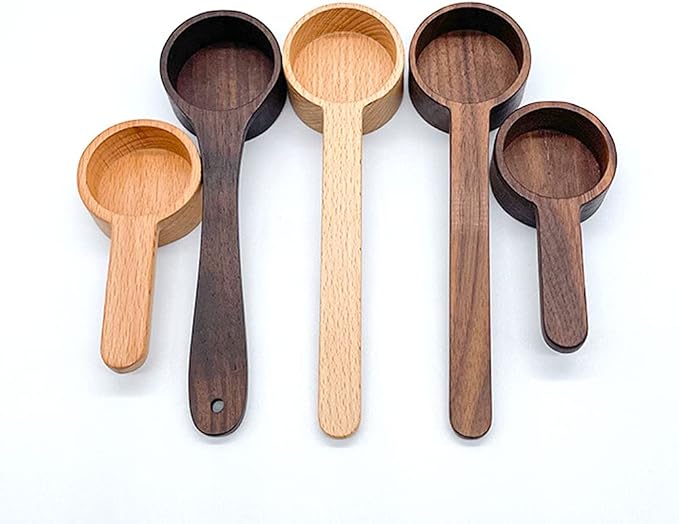 Coffee Spoons, CISHNOU Wooden Coffee Ground Spoon, Measuring for Ground Beans or tea, Soup Cooking Mixing Stirrer Kitchen Tools Utensils, 1 Wooden Tea Scoop(Wood Color)