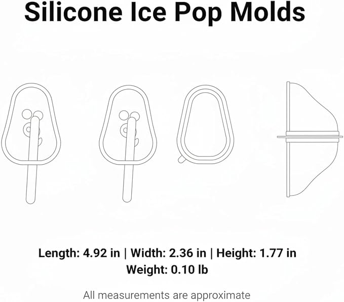 Easy-Release Homemade Popsicles with Silicone Mold, Lids & Sticks for Juice or Yogurt, 5 fl oz Capacity