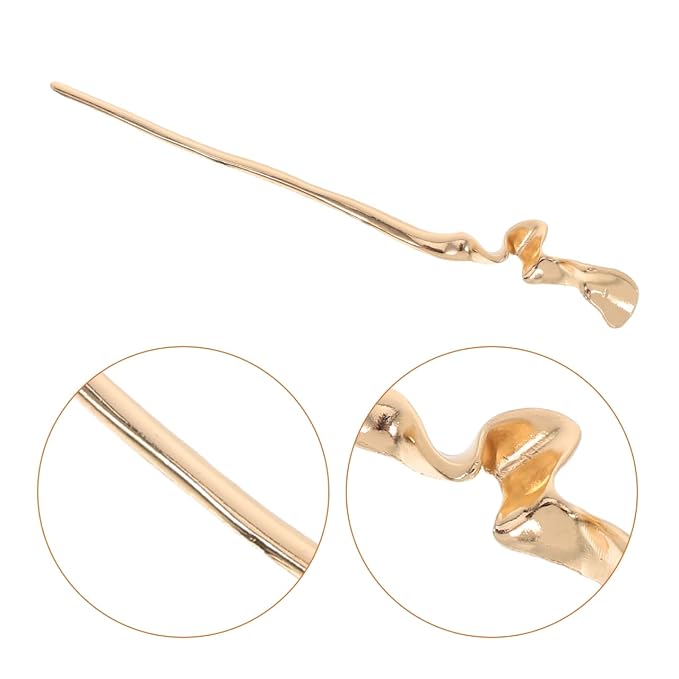 2pcs Chinese Hair Sticks: Gold Hair Chopsticks - Geometric Metal Pins for Women Bun Maker Chignon Maker Accessories