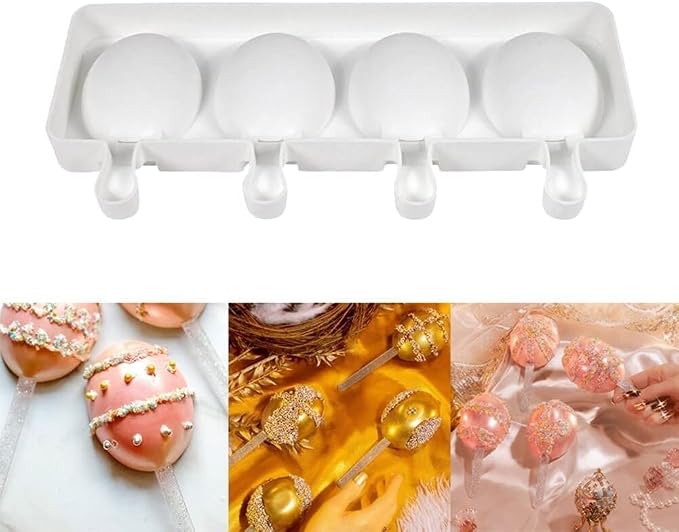 1 Pack Cute Egg Shape Popsicle Molds Silicone Ice Pop Molds 4 Cavities Popsicle Molds for Kids Adults Ice Cream Mold Cakesicles Mould DIY Popsicle Maker Homemade Popsicle Silicone Molds V
