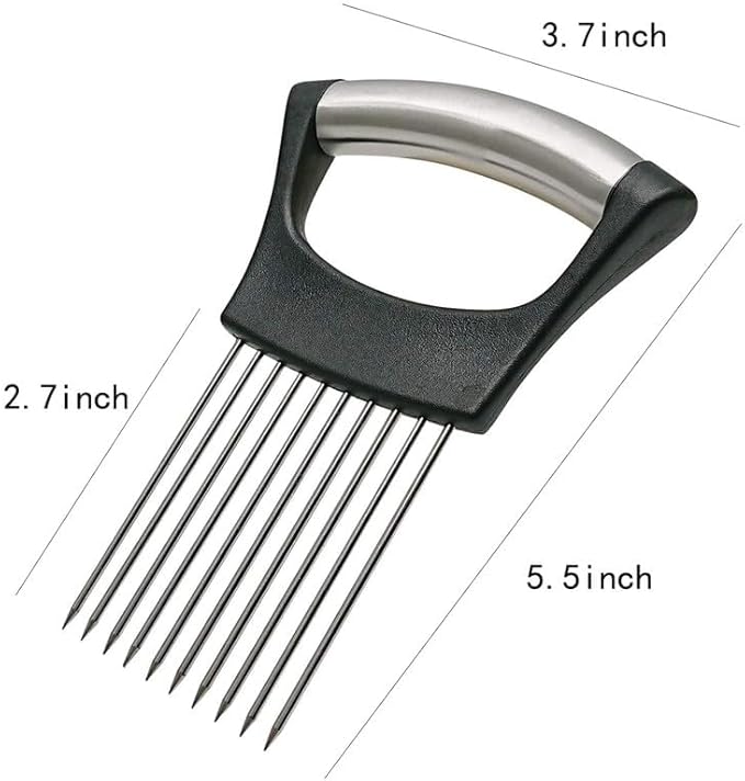 2025 Upgraded Onion Slicer, Onion Holder Chopper for Slicing, Chopper Slicer Assistant Tool, Cutter for Slicing of Meat, Potato, Tomato Kitchen Gadgets (3, Black)