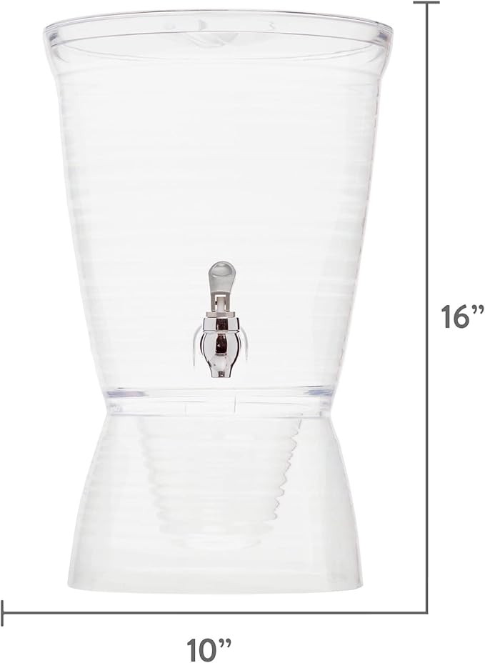 CreativeWare Bark Beverage Dispenser, 2.5 Gallon, Clear, (Pack of 1)