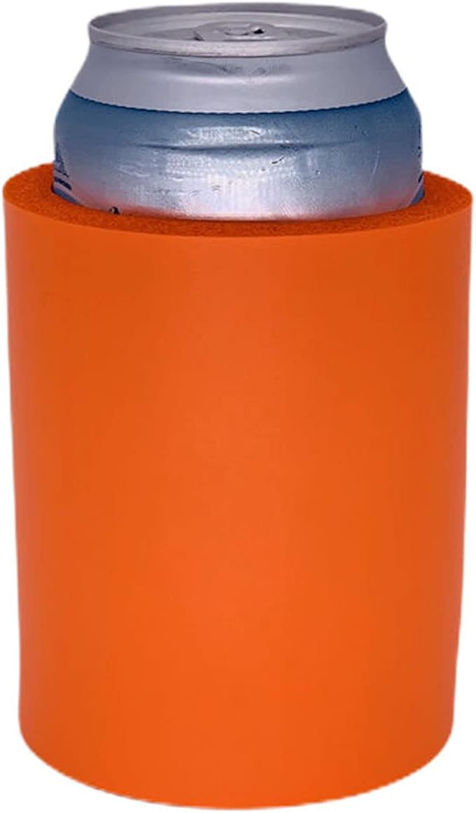 Blank Thick Foam Old School Can Cooler (4 Pack, Orange)