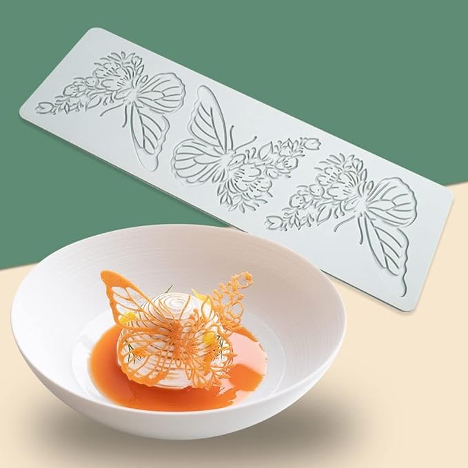 Hollow Leaf Silicone Mold Chocolate Candy 3D Hollow Leaf Candy Mold Food Cooking Meals Decorations Fondant Mold Polymer Clay Molds (Butteryfly L_11.24x3.6x0.12inch)