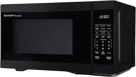 SHARP Countertop Microwave Oven with Removable 12.4" Carousel Turntable, 1000 Watt, 1.1 Cubic Feet, Black