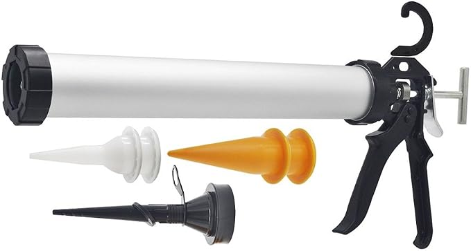 600ml Caulking Gun with Aluminum Barrel for 10oz/20oz Sausage Pack,10oz Cartridge and Bulk Application