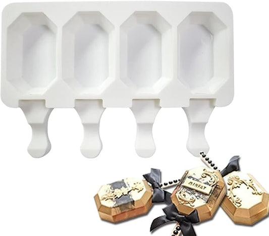 Surakey Popsicle Silicone Mold Ice Cream Silicone Mold Soft and Smooth Mould for DIY Homemade Ice-Lolly Ice Cream Ice Candy Cake Pop Maker Mold Non-Stick & Easy Release, Type 5