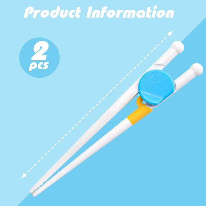 Chopsticks for Kids, 2 Pairs Training Chopsticks for Toddlers Beginners Baby Children Learning and Practice, Easy Mealtime & Fine Motor Skill Development, Non-Slip Grip, Dishwasher Safe | Beginners Children Learning and Practice, Easy Mealtime & Fine M...
