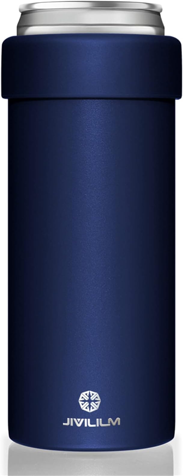 12 oz. Slim Can Cooler Insulated (Navy Blue) | Stainless Steel Holder