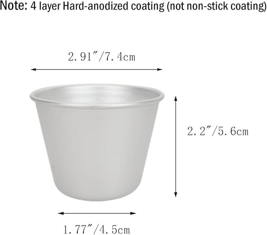 Small Popover Pans, Yorkshire Pudding Tin, Aluminum Deep Baking Pans, Individual Mini Muffin Pan, Brownie Tumbler, Cupcake Pudding Mold, Pack of 6 (Size 2.9"x 2.2")