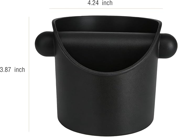 Coffee Grounds Knock Box, Espresso Puck Knock Box, 4 Inch Small Coffee Knock Box with Removable Knock Bar, Non-Slip Base, Compact Grounds Disposal Bin