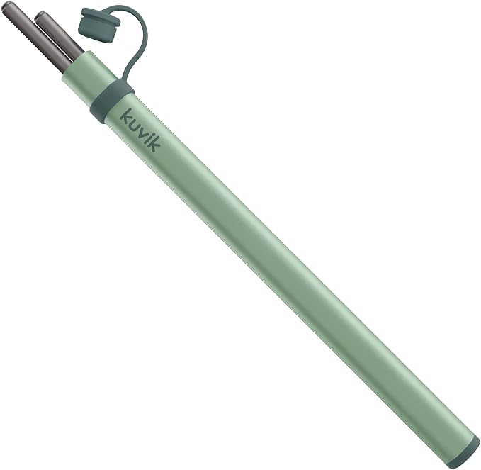 Kuvik Titanium Chopsticks with Mint Green Carrying Case