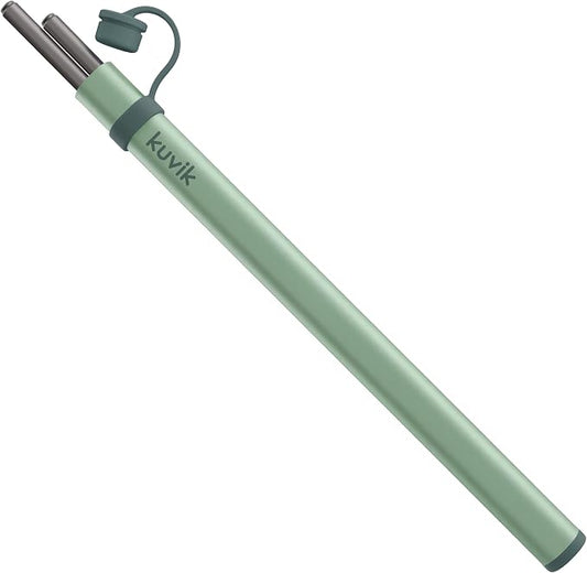 Kuvik Titanium Chopsticks with Mint Green Carrying Case