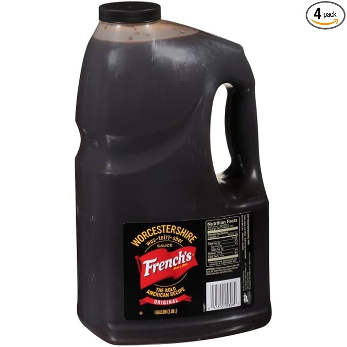 French's Worcestershire Sauce, 1 gal (Pack of 4) - Four Gallon Containers of Gluten-Free Worcestershire Sauce, Perfect as Meat Tenderizer, Marinades, Sauces and More