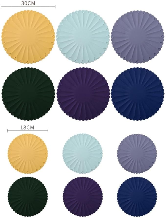 Heat-Resistant Silicone Trivet Mats, Non-Slip Hot Plate Holder for Kitchen Countertops & Dining Table, Reusable Pot Holder Pad with Secure Grip, Dishwasher Safe (Blue, Diameter: 30cm/11.81")