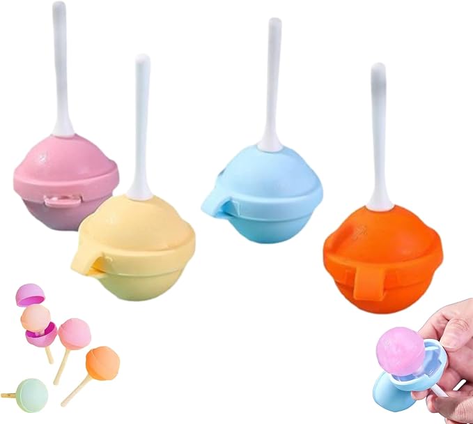 Reusable Large Lollipop-Shaped Ice Mold, DIY Creative Ice Pops for Summer, Mini Silicone Lollipop Hockey Mold, Silicone Popsicle Maker for Juice, Yogurt & Frozen Treats, Fun Dessert (4)