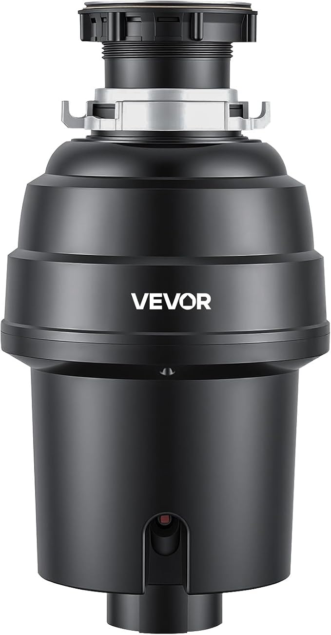VEVOR Food Waste Garbage Disposal, 1HP 3500RPM DC Motor, Continuous Feed Kitchen Sink Garbage Disposer, EZ Connect Food Waste Grinding System with Sound Reduction & Power Cord for Kitchens