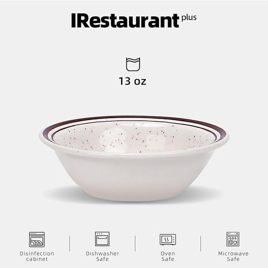 Stoneware Narrow Rim Commercial Grade Dinnerware (Brown Speckle, Fruit 13oz)