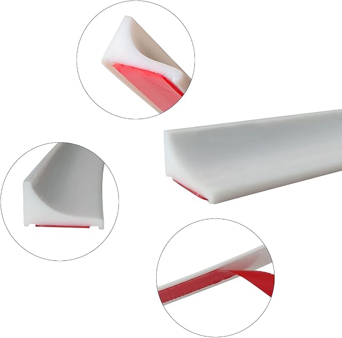 39 Inches Water Barrier for Sink, Shower Threshold Water Dam Barrier, Silicone Water-Blocking Self-Adhesive Shower Splash Guards for Bathtub Sink, Bathroom, Countertop