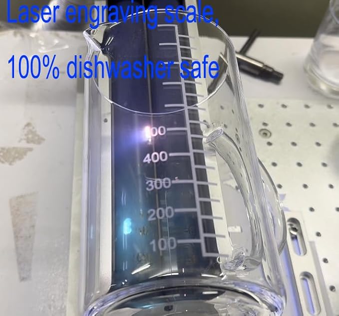 Ackers Mirror Etching Scale Glass Measuring Cup-[Insulated handle | V-Shaped Spout]-Made of High Borosilicate Glass Measuring Cup for Kitchen or Restaurant, Easy to Read, 1000 ML (32 Oz, 4 Cup)