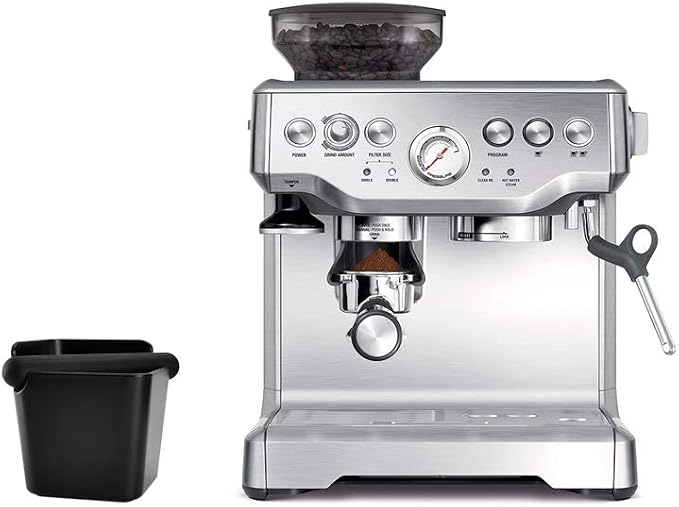 HOMEE Espresso Knock Box 4.8 Inch Shock-Absorbent Durable Barista Style | Square Knock Box With Removable Knock Bar and Non-Slip Base