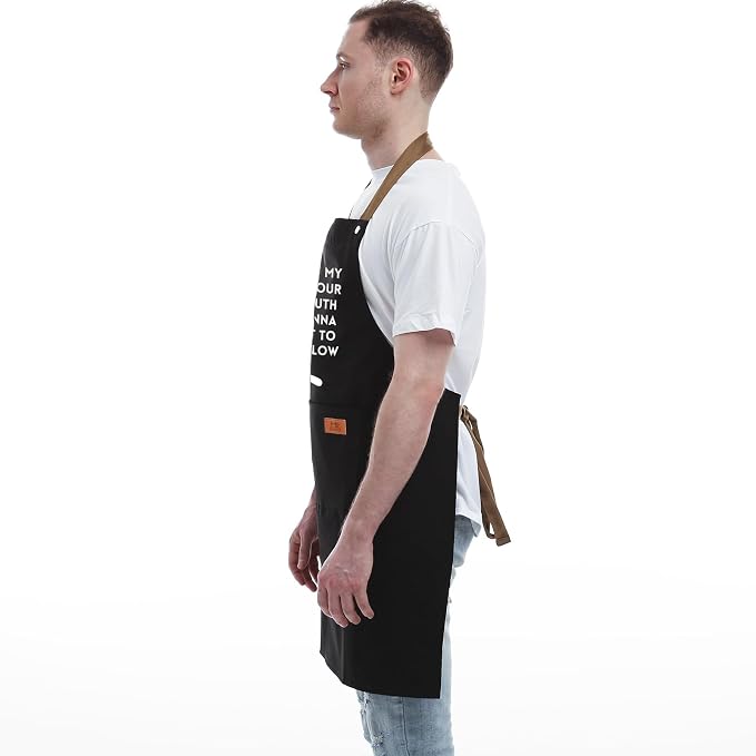 Gift Ideas For Her Him - Birthday Gifts For Men, Dad, Husband, Boyfriend, Brother - Funny BBQ Apron for Men with Pockets, Dad Gifts from Daughter, Son - Cooking Gifts, BBQ Gifts, Grill Apron
