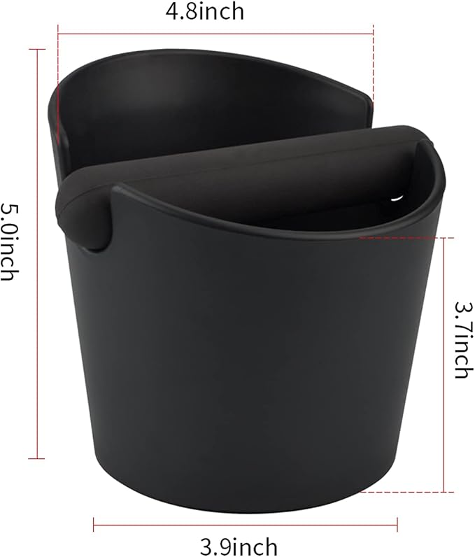 HOMEE Coffee Knock Box 4.8 Inch Barista Style Knock Box With Removable Bar | Round Shock-Absorbent Durable With Removable Knock Bar and Non-Slip Base Gift