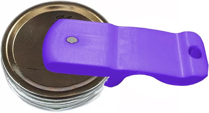 Mason Jar Opener Canning Tool,Canning Jar Opener, Releases Vacuum Seal on Wide Mouth and Regular Mouth Lids,Magnetic Jar Lid Lifter for Canning. Pickling and Home Food Storage (Purple)