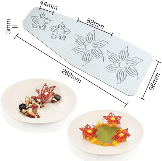 Hollow Leaf Silicone Mold Chocolate Candy 3D Hollow Leaf Candy Mold Food Cooking Meals Decorations Fondant Mold Polymer Clay Molds (Flower A_10.48x3.84x0.12inch)