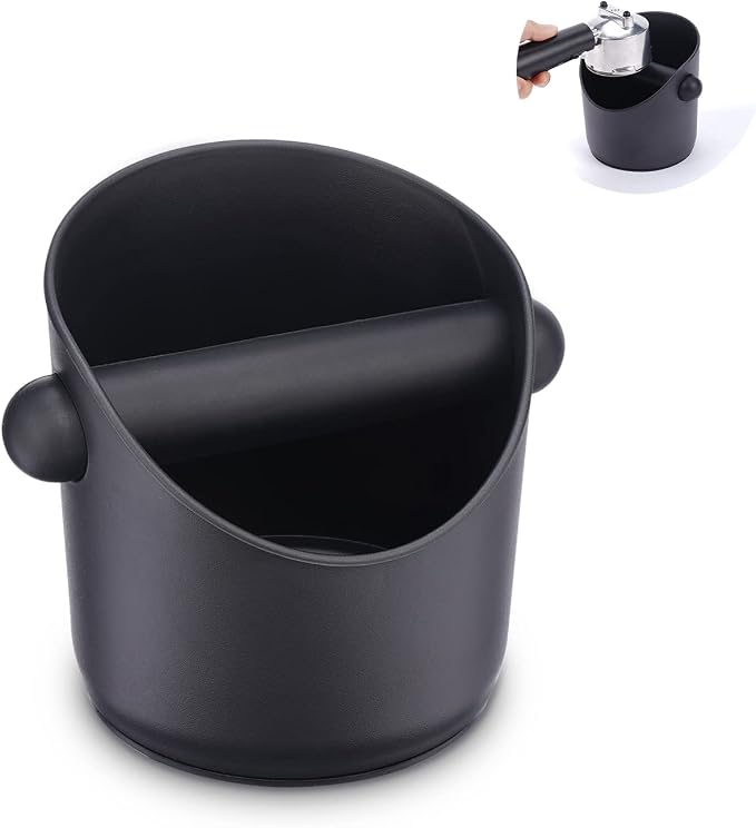 HOMEE Espresso Knock Box Coffee Grounds Container with Removable Knock Bar | Espresso Dump Bin with Non-Slip Base,Shock-Absorbent Espresso Accessories,Durable Barista Tool for Coffee Bar Kitchen Counter