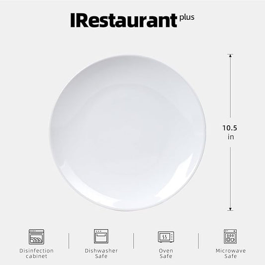 Stoneware Coupe Commercial Grade Dinnerware, Bright White, Plate 10.5", Case of 12