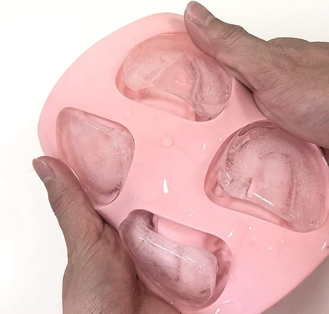 2Pcs Pink 4 Hole Denture Teeth Shaped Ice Cube Mold Silicone Ice Tray DIY Ice Cream Funny Gag Gift For Dentist Seniors Ice Tray Molds, Ice Cube Molds and Trays