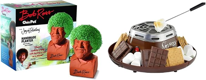 Chia Pet Bob Ross with S'mores Maker and Accessories