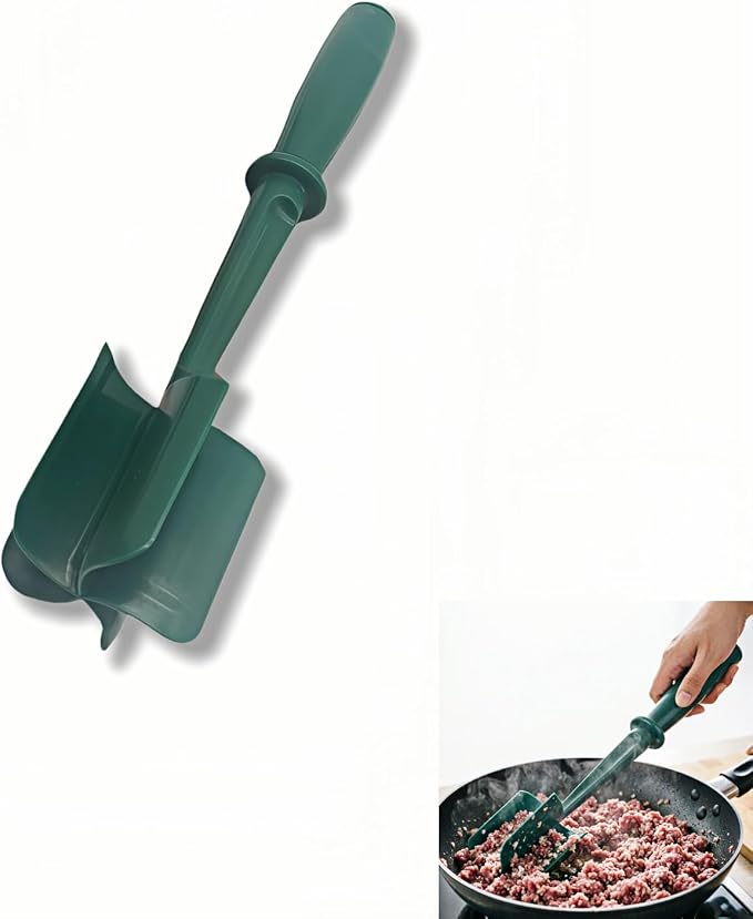 Meat Chopper, Hamburger Grinder, Premium Heat Resistant Masher for Ground Beef, Burger Grinder, Potato Masher, Nylon Potato Mix Tool, Safe, Non-Stick, Mix and Chop Kitchen Tool - Black