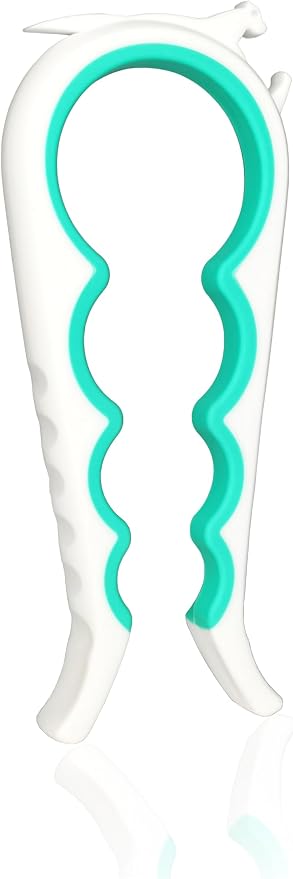 Otstar Jar Opener Bottle Opener and Can Opener for Weak hands, Seniors with Arthritis and Anyone with Low Strength, Mutil Jar Opener Get Lids Off Easily (White and Cyan)