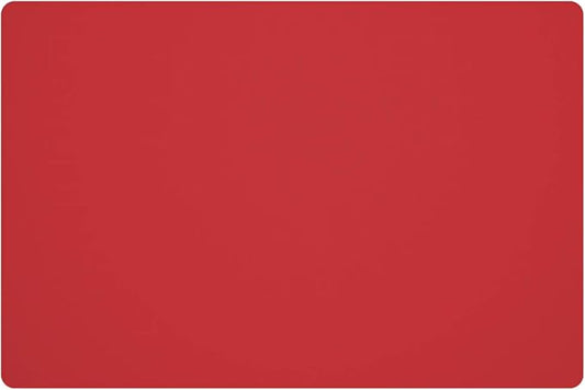 Silicone Placemats, Food-Grade Non-Slip Waterproof, Dining, Stain Resistant, Countertop Protector, Kitchen Counter Mat, Heat Resistant, Baking mat Dishwasher Safe (23.6"×15.7"-1pack, Red)