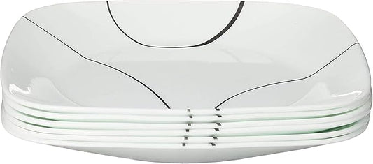 Corelle Vitrelle 6-Piece Salad Plate Set, Triple Layer Glass and Chip Resistant, Lightweight Square 8-1/2-Inch Plates Set, Splendor