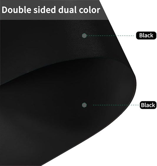 Table Pad - Used for Square Table Waterproof and Easy to Clean Good Flatness Easy to Used for Dining Table(Black+Black 46x46)