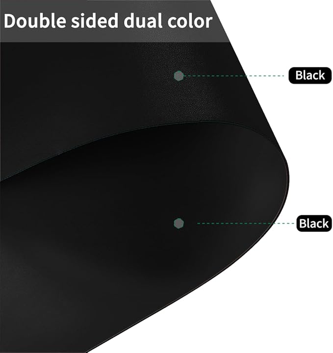 Dresser Mat - 12x80 Inch Waterproof Easy to Clean Can Conceal Flaws Protector The Table Top from Scratches Used for Coffee Table Dresser(Black+Black 12x80)