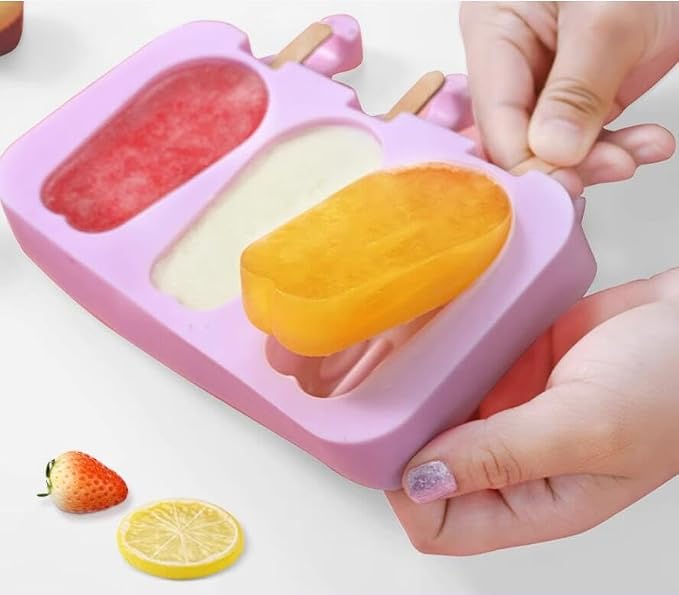 Cute Foot Popsicle Molds Silicone Footprint Ice Pop Molds Homemade Popsicle Silicone Mold with 100pcs Popsicle Sticks Reusable Easy Release Ice Pop Maker (Foot)