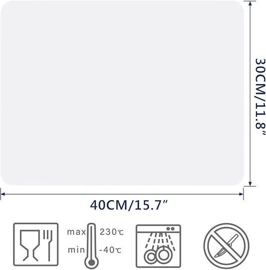 Gartful 2 Pack Silicone Crafting Mats, 15.7" x 11.8" Silicone Mat For Crafts, Large Heat Resistant Sheet For Jewelry Casting, Epoxy Resin, Wax Seal, Drawing, Countertop Protector, Placemat,Translucent