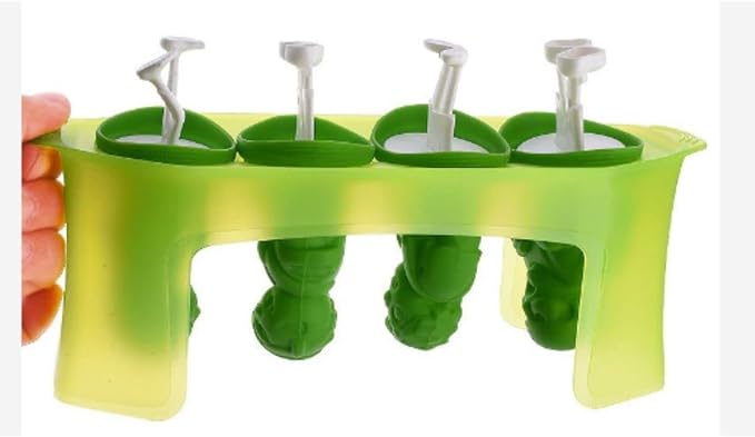 Zombie Popsicle Mold Set 4 Pieces Homemade Silicone Popsicle Maker Kid Easy Release Ice Cream Molds Reusable DIY Pop Molds- BPA Free (Zombie)