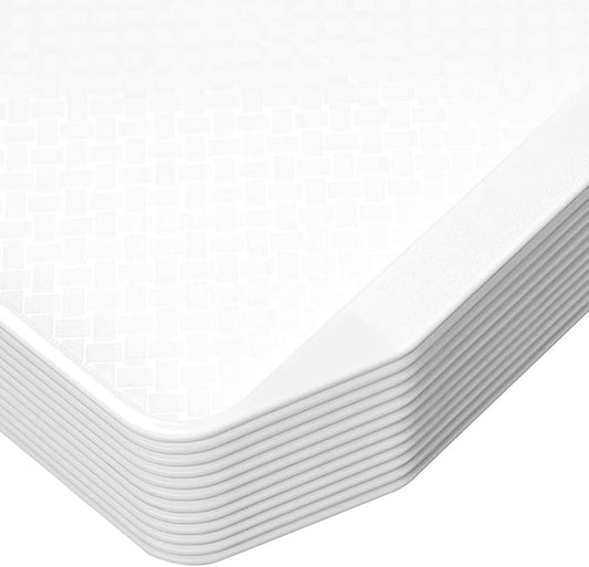 12-Piece White Plastic Fast Food Serving Trays,16.83 by 11.92-Inch