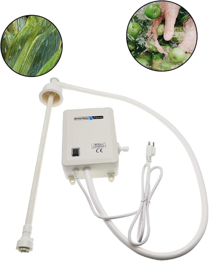 TDRSUPER Bottle Water Dispenser Pump System Self-Priming 110V AC US Plug Drinking Water Pump Single Tube Food Grade Suitable for Coffee/Tea Maker, Water Dispenser, Refrigerator, Ice Maker