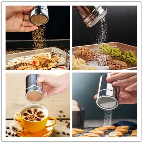 36 Coffee Decorating Stencils + 2 Stainless Steel Mesh Powder Shaker, Magnoloran Foam Latte Art Stencils Barista Templates for Decorating Oatmeal Cupcake Cake Cappuccino Mousse Hot Chocolate