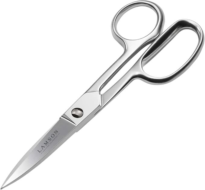 Lamson Kitchen Shears, 8 In Forged Take Apart Poultry Scissors | High-carbon steel cuts chicken bones, herb stems, twine and pizza; blades separate at the pivot; all stainless build